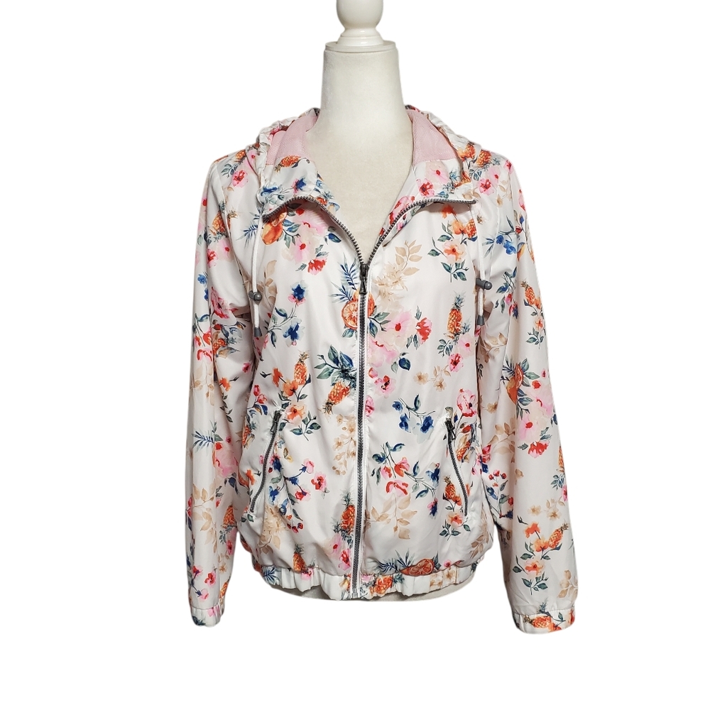 LCW Casual Women's Floral Print Windbreaker jacket Size 40